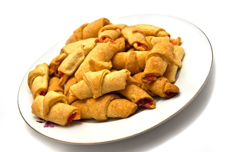 Sugar rolls on white backgroundの写真素材