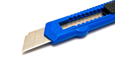 stationery knife on white backgroundの写真素材