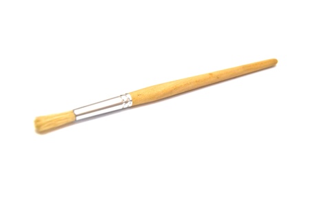 wooden brush on white backgroundの写真素材