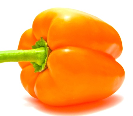Orange pepper on white backgroundの写真素材