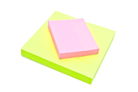 two stack of sticky notes on whiteの写真素材