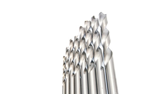 eight different drill on whiteの写真素材