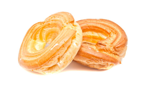 two donuts on white background