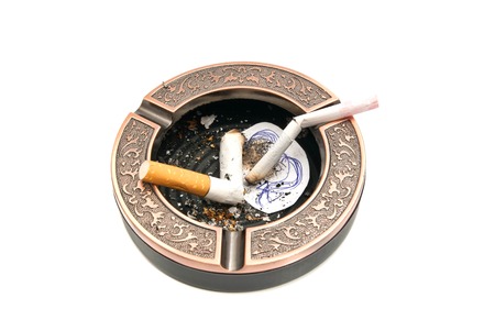 hazards of smoking for procreation concept on white background closeupの写真素材