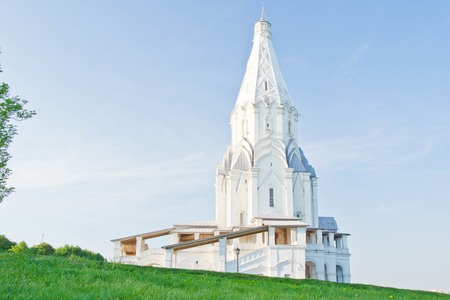 old chapel in the green park on a sunny dayの写真素材