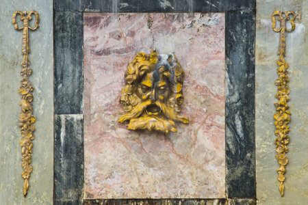 antique image of a man on the fountain