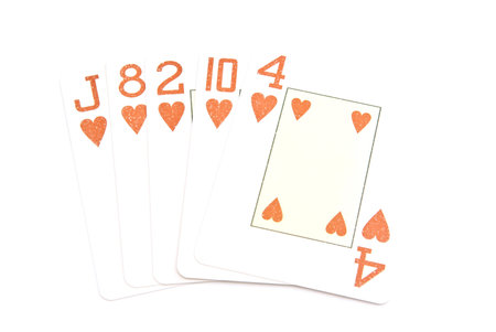 flash combination of playing cards on white