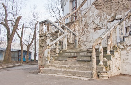 ruins of ancient building in spring dayの写真素材