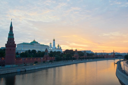 beautiful view of the Kremlin at sunriseの写真素材
