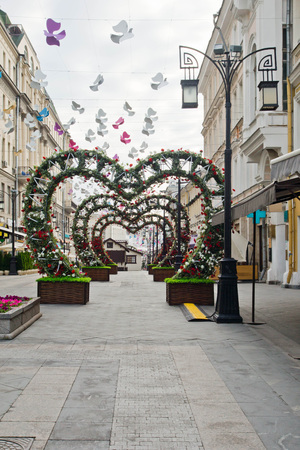 deserted street in the summer in the city centerのeditorial素材