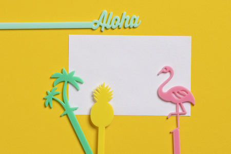 beautiful empty birthday celebration card yellow backgroundの写真素材