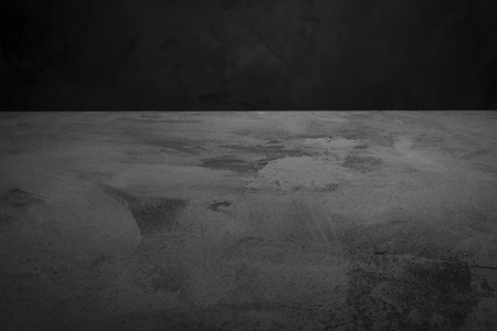 concrete background. dark wall and floor interior background with spaceの写真素材