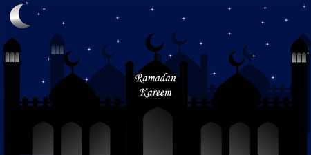 Ramadan kareem background with mosque. Vector illustrationのイラスト素材