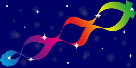 Abstract background with ribbons in different colors. Illustration.のイラスト素材