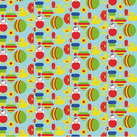 blue background for children with toysのイラスト素材