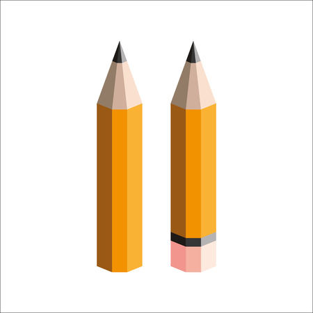 vector pencils with eraser on a white backgroundのイラスト素材