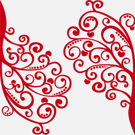 vector lacy red tree for your designのイラスト素材