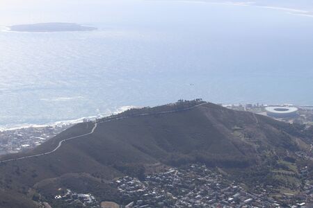 Aerial view of the mountainの写真素材
