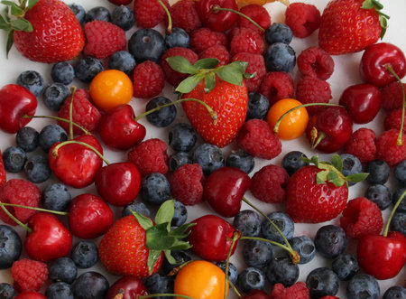 fresh berries on a white background