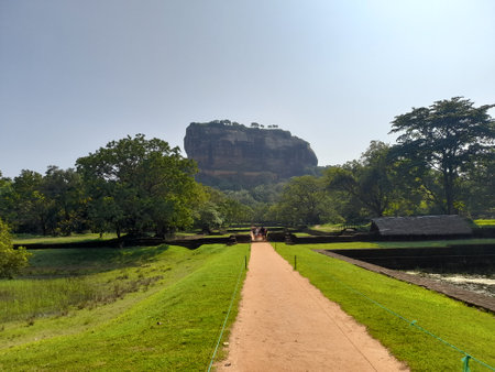 Landscape view of Sigiriya Lion Rock, Sri Lanka.の写真素材