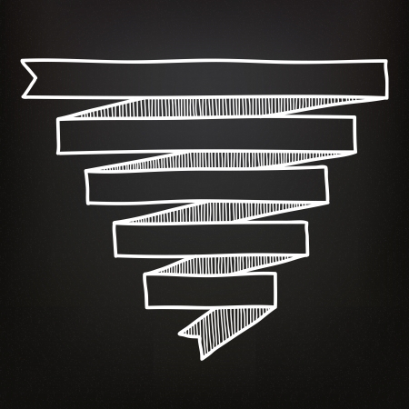 Hand drawn ribbons on the chalkboardのイラスト素材