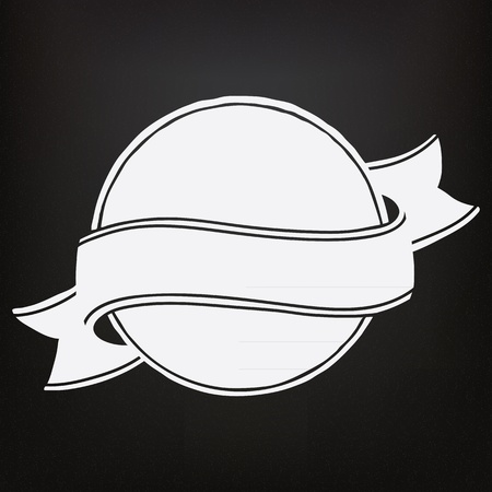 Hand drawn ribbons on the blackboardのイラスト素材