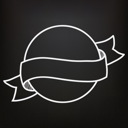 Hand drawn ribbons on the blackboardのイラスト素材