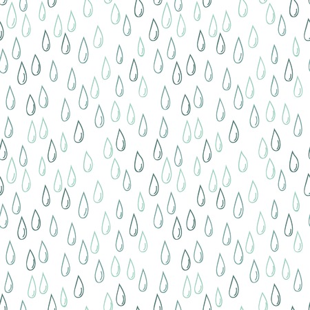 Seamless doodle pattern of raindropsのイラスト素材