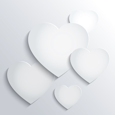 Background with white paper heartsのイラスト素材