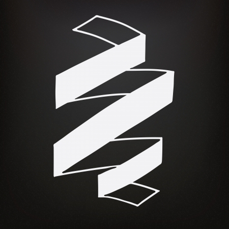 Hand drawn ribbons on the blackboardのイラスト素材