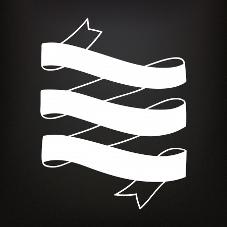 Hand drawn ribbons on the blackboardのイラスト素材