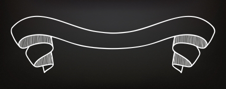 Hand drawn ribbons on the blackboardのイラスト素材