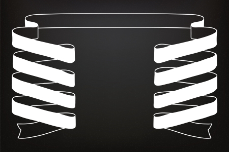 Hand drawn ribbons on the blackboardのイラスト素材