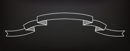 Hand drawn ribbons on the blackboardのイラスト素材