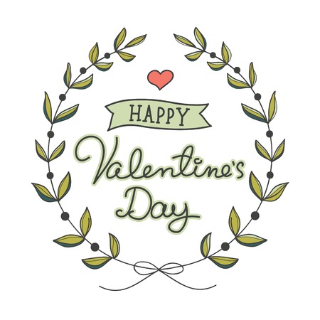 hand drawn Valentine's Day cardのイラスト素材