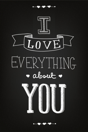 chalk art Valentine's Day cardのイラスト素材