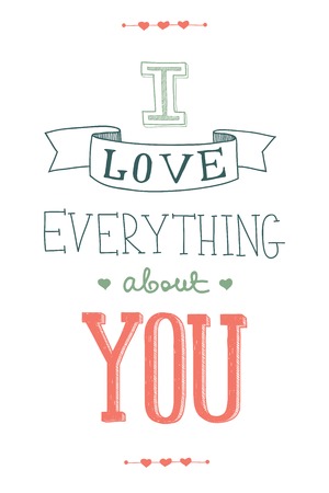 hand drawn Valentine's Day cardのイラスト素材