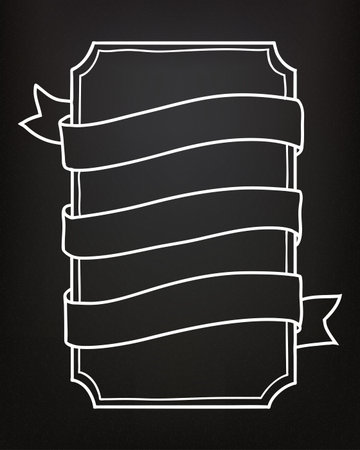 Hand drawn blackboard banner illustrationのイラスト素材