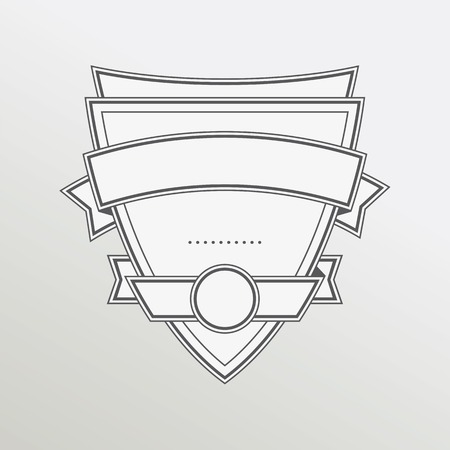 Retro style monochrome emblem with ribbonのイラスト素材