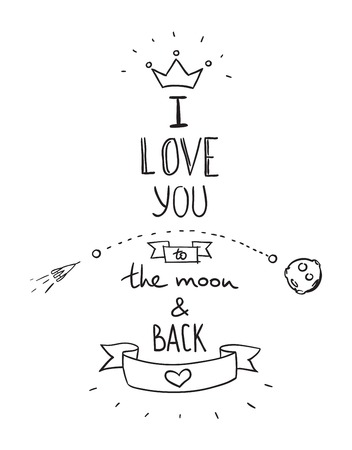 Hand drawn quotation about loveのイラスト素材