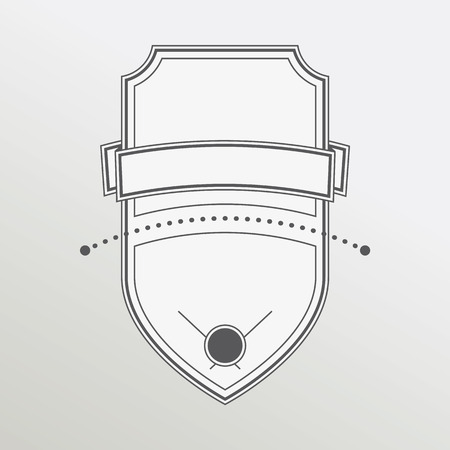 Retro style monochrome emblem with ribbonのイラスト素材