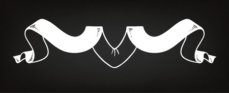 Hand drawn ribbon on the blackboardのイラスト素材