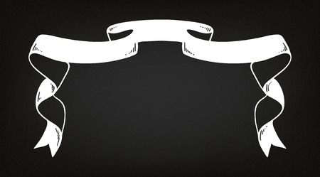Hand drawn ribbon on the blackboardのイラスト素材
