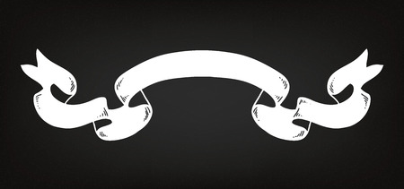 Hand drawn ribbon on the blackboardのイラスト素材