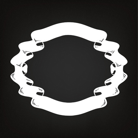 Hand drawn ribbon on the blackboardのイラスト素材