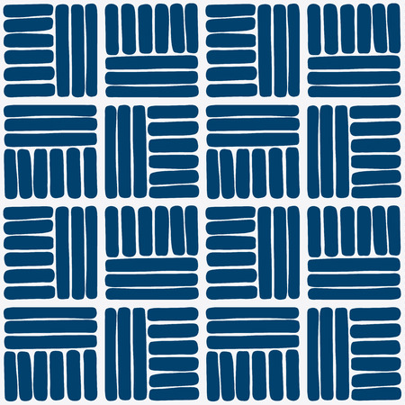 Hand drawn seamless blue and white indigo pattern, vectorのイラスト素材