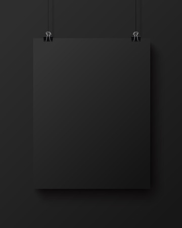 Black blank square sheet of paper on the black backgroundのイラスト素材