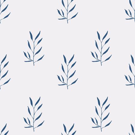Simple basic pattern with herbs and seasonings, Meadow Herbs collection, vector textile design.のイラスト素材