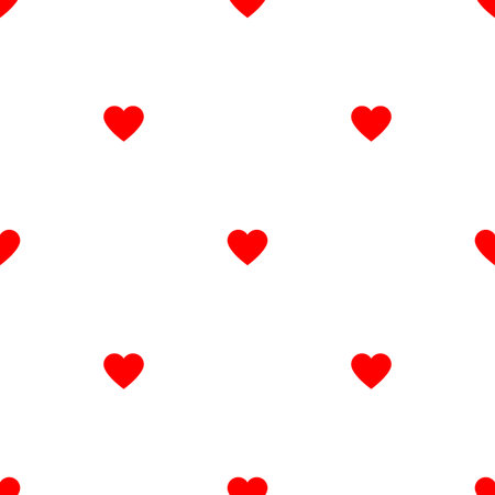 Red seamless pattern with hearts, illustration
