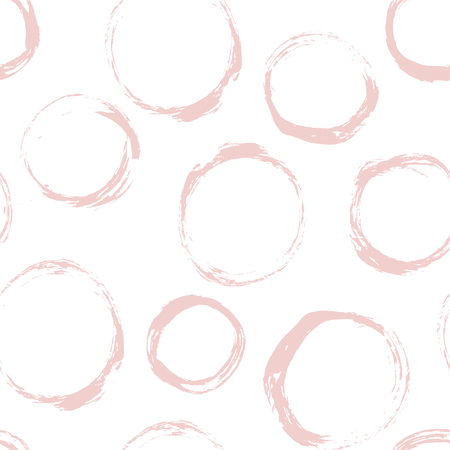 Seamless hand drawn pattern tile with distressed dry brush circles and spots, vector illustrationのイラスト素材